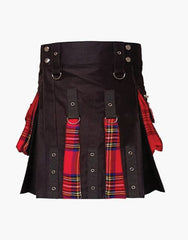 BLACK WOMEN DRESSED IN ROYAL STEWART HYBRID KILT