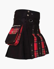 BLACK WOMEN DRESSED IN ROYAL STEWART HYBRID KILT