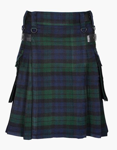 LAUTREAMONT BLACK WATCH TARTAN UTILITY KILT - scottish kilt jacket