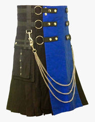 SCOTTISH BLACK AND BLUE GOTHIC KILT - Scottish Kilt Jacket™ USA-UK