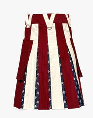 FLAG HYBRID TACTICAL KILT MAROON USA - Scottish Kilt Jacket™ USA-UK