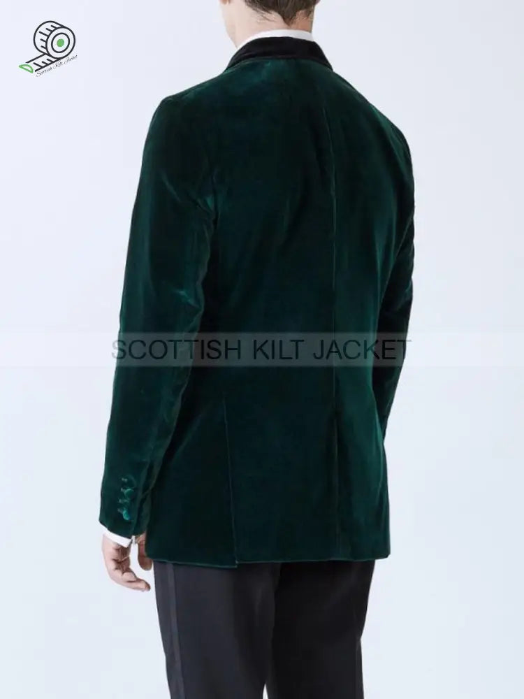 Men’s Green Velvet Wedding Blazer Smoking Jackets