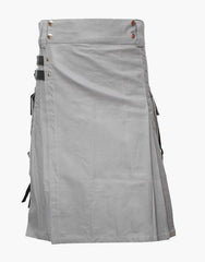 MEN'S GREY NYLON STRAPS UTILITY KILT - Scottish Kilt Jacket™ USA-UK