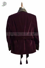 Men’s Purple Quilted Velvet Blazer Smoking Jackets