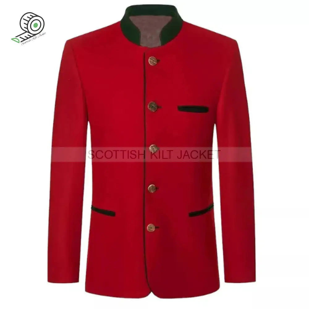 Red Wool Trachten Germans Jacket