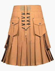 MEN'S STYLISH TACTICAL KILTS WITH KHAKI DESIGN - Scottish Kilt Jacket™ USA-UK