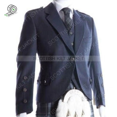 Midnight Blue Crail Kilt Jacket And Waistcoat Scottish