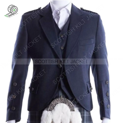 Midnight Blue Crail Kilt Jacket And Waistcoat Scottish