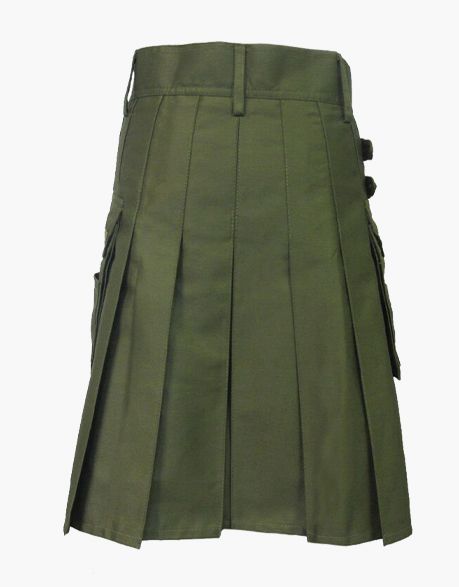 Green utility kilt olive - Scottish Kilt Jacket™ USA-UK