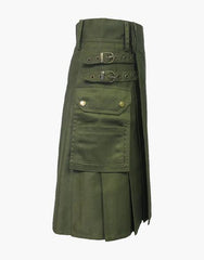 Green utility kilt olive - Scottish Kilt Jacket™ USA-UK