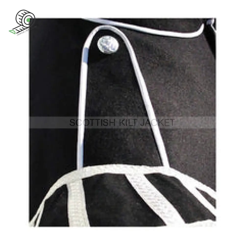 Pipe Band Doublet In Black With White Trim Jacket