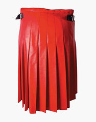 KILT IN RED LEATHER - Scottish Kilt Jacket™ USA-UK