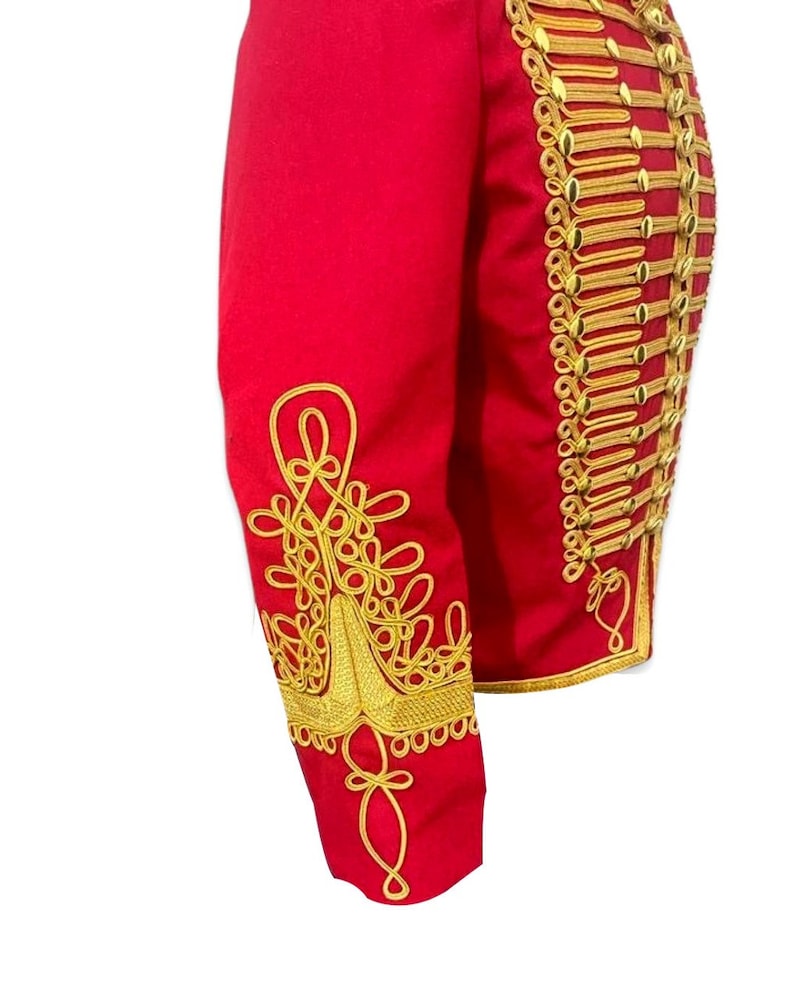 Hussar Jacket Red Top Military Uniform Napoleon Hussar jacket