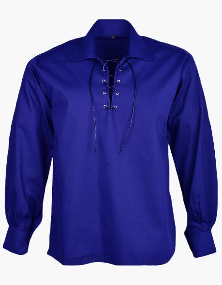 JACOBITE GHILLIE SHIRT IN ROYAL BLUE - Scottish Kilt Jacket™ USA-UK