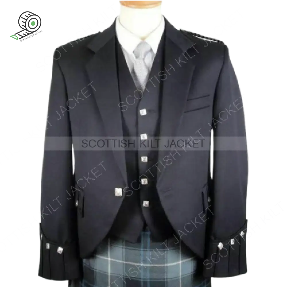 Scottish Argyle Jacket 100% Wool Kilt & Waistcoat/Vest Kilt