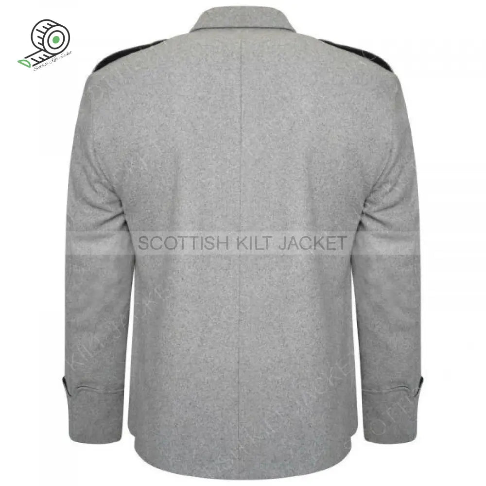 Scottish Argyle Jacket Light Grey 100% Wool Kilt & Waistcoat Vest Kilt