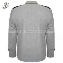 Scottish Argyle Jacket Light Grey 100% Wool Kilt & Waistcoat Vest Kilt