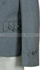 Scottish Wedding Jacket 100% Wool Light Grey Argyll Kilt & Waistcoat/Vest