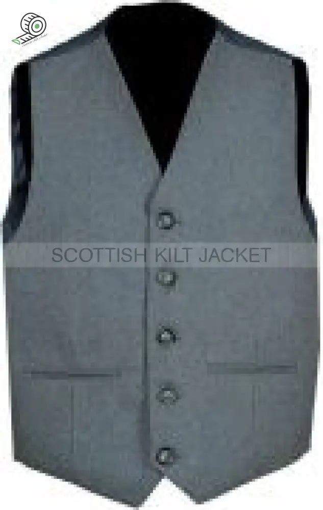 Scottish Wedding Jacket 100% Wool Light Grey Argyll Kilt & Waistcoat/Vest