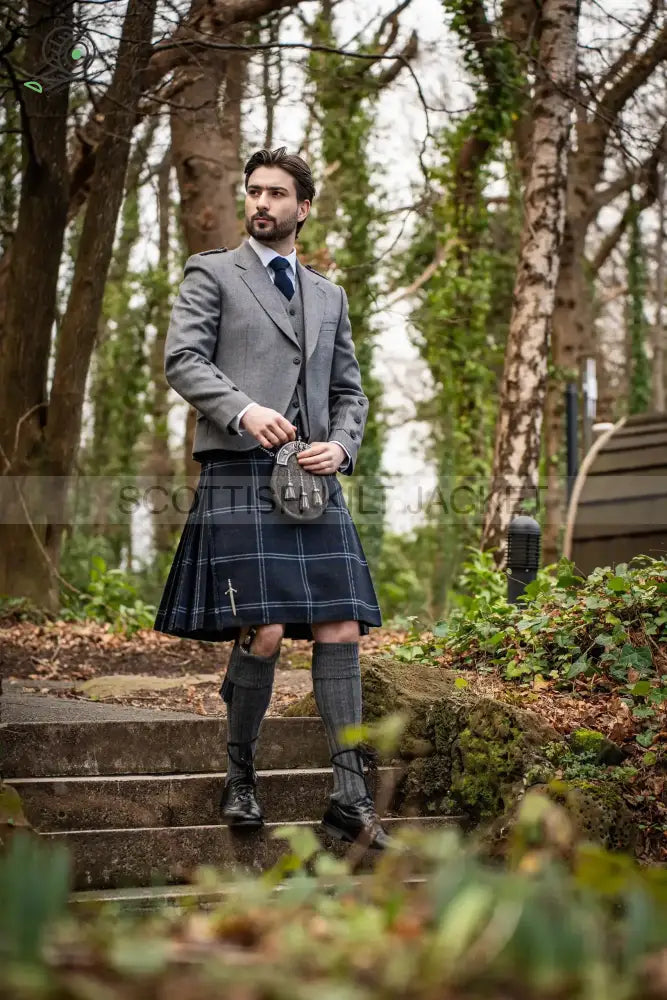 Tweed Kilt Outfit In Silver Arrochar