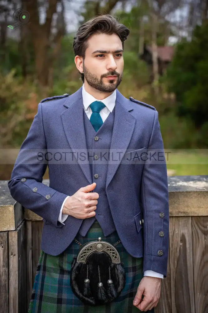 Tweed Purple Crail Kilt Outfit Outfits