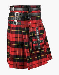 Utility kilt with front pockets for Wallace Tartan - scottish kilt jacket