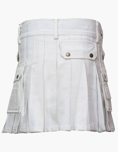 MINI UTILITY KILT IN WHITE - Scottish Kilt Jacket™ USA-UK