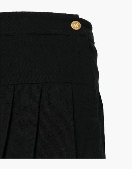 WOMEN BLACK PLEATED SHORT KILT