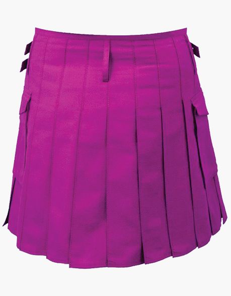 WOMEN PURPLE MINI UTILITY KILT - Scottish Kilt Jacket™ USA-UK