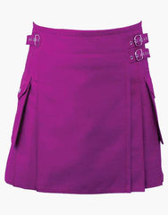 WOMEN PURPLE MINI UTILITY KILT - Scottish Kilt Jacket™ USA-UK