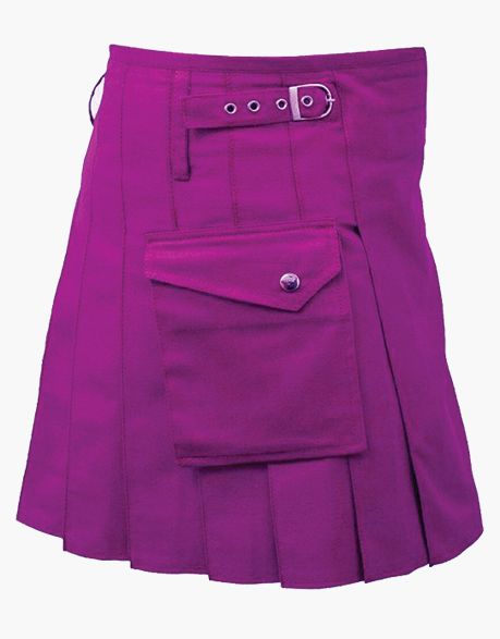 WOMEN PURPLE MINI UTILITY KILT - Scottish Kilt Jacket™ USA-UK