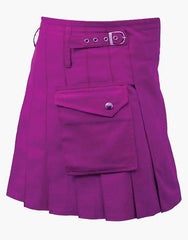 WOMEN PURPLE MINI UTILITY KILT - Scottish Kilt Jacket™ USA-UK