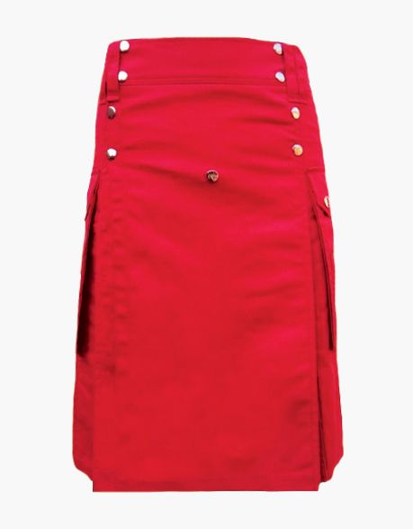 RED UTILITY KILT for women - Scottish Kilt Jacket™ USA-UK