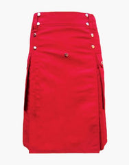 RED UTILITY KILT for women - Scottish Kilt Jacket™ USA-UK