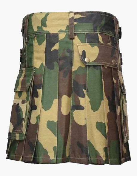 Woodland Camo Utility Short Kilt for Women - Scottish Kilt Jacket™ USA-UK