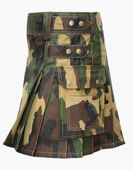 Woodland Camo Utility Short Kilt for Women - Scottish Kilt Jacket™ USA-UK