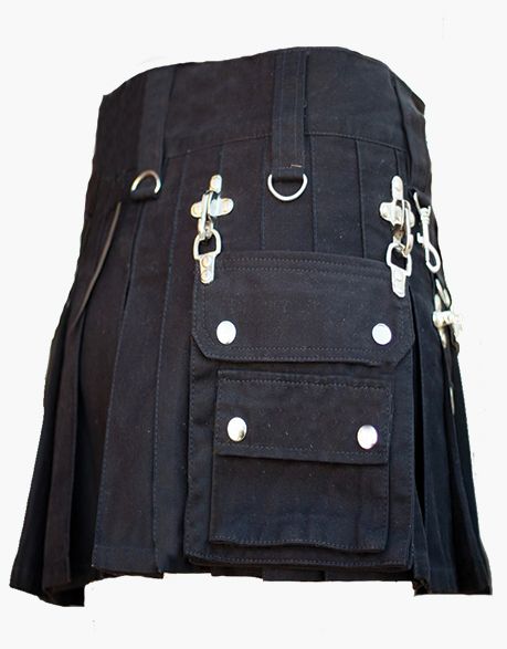 BLACK GOTHIC UTILITY KILT FOR WOMEN