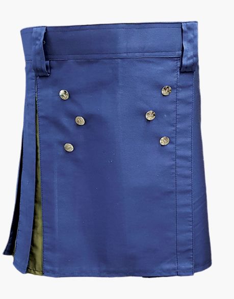 StUDDED APRON HYBRID KILT WHOMENS BLUE AND OLIVE GREEN