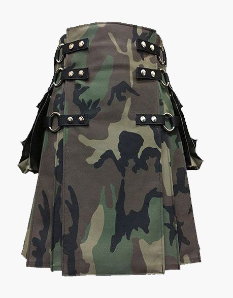 Woodland Camo Gothic Tactical Kilt - Scottish Kilt Jacket™ USA-UK