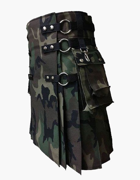 Woodland Camo Gothic Tactical Kilt - Scottish Kilt Jacket™ USA-UK