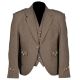 Scottish Tweed Brown Argyle Kilt Jacket With 5 Button Vest