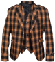  Scottish Black and Orange Wool Argyll Argyle Kilt Jacket with waistcoat Vest