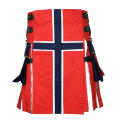  UTILITY KILT FOR MEN NORWEGIAN FLAG KILT - NORWAY FLAG
