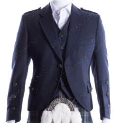 Midnight Blue Crail Kilt Jacket and Waistcoat