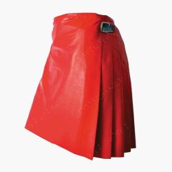 LEATHER KILT FOR MEN'S IN RED LEATHER 